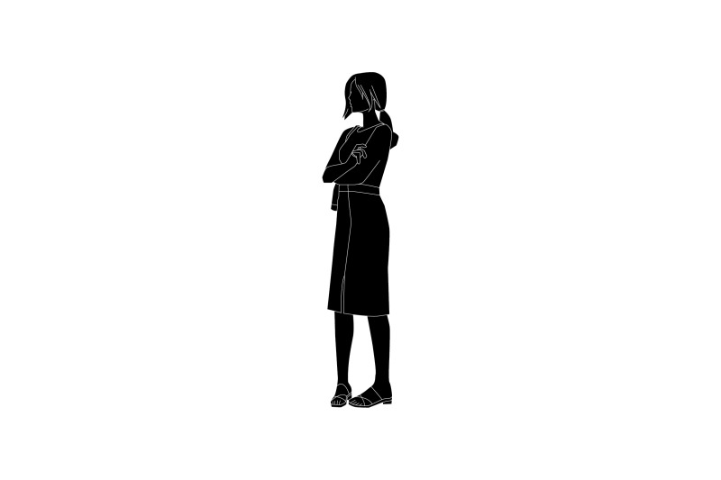 vector-illustration-of-elegant-woman-on-the-sideroad