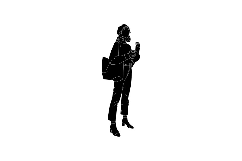 vector-illustration-of-fashionable-woman-posing