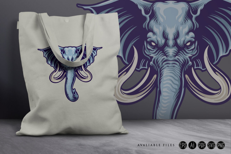 angry-elephant-head-mascot-svg