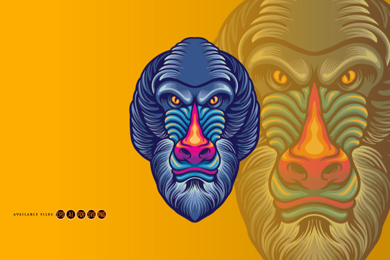 wild-baboon-head-mascot-svg-illustrations
