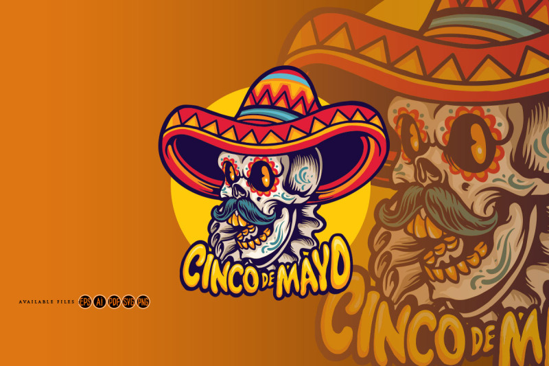 mexican-skull-head-sombrero-hat-cinco-de-mayo-svg