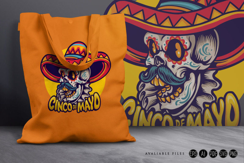 mexican-skull-head-sombrero-hat-cinco-de-mayo-svg