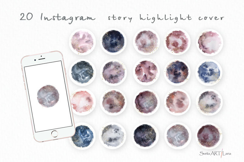 instagram-stories-highlights-watercolor-with-glitter