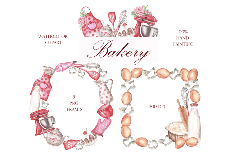 bakery-watercolor-clipart-bakery-frame-confectionery-clipart-baking
