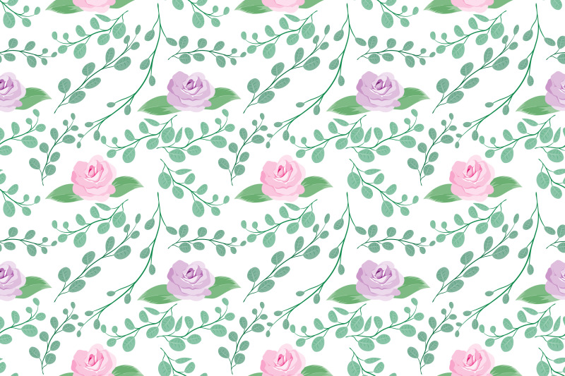 cute-flower-and-leaf-seamless-pattern