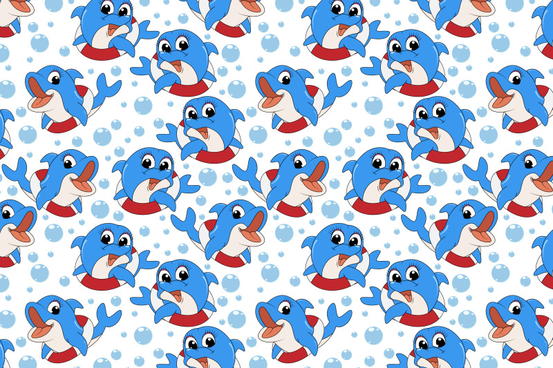 cute-dolphin-animal-cartoon-pattern