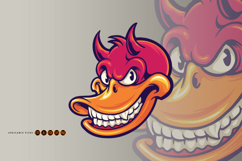 smiling-duck-devil-character-svg-illustrations