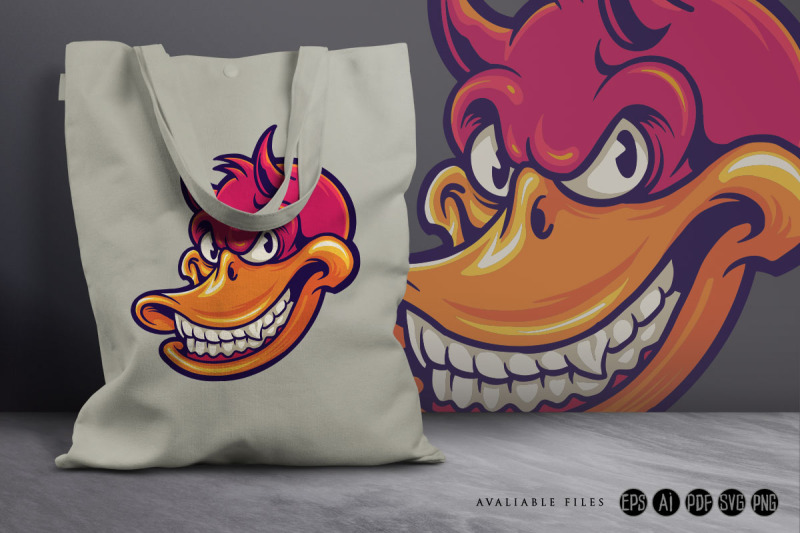 smiling-duck-devil-character-svg-illustrations