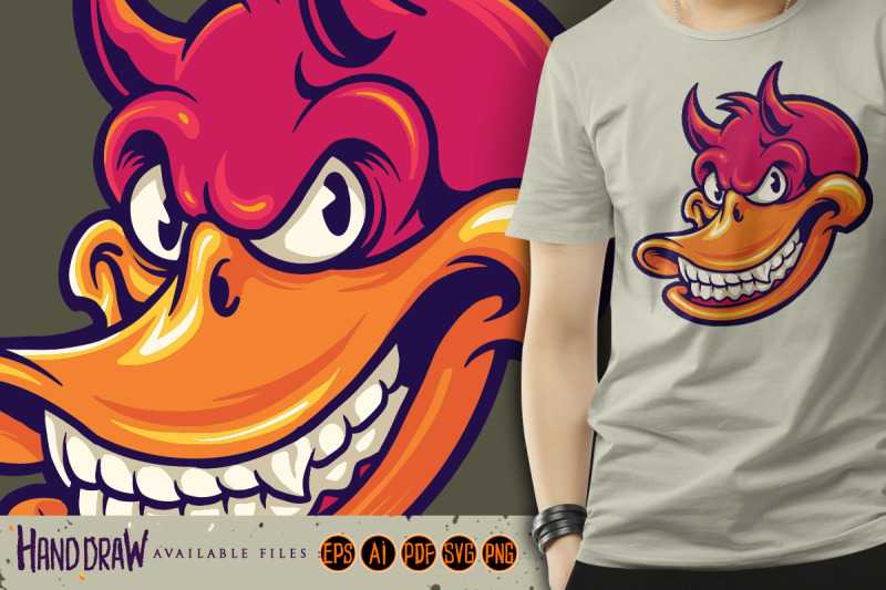 smiling-duck-devil-character-svg-illustrations