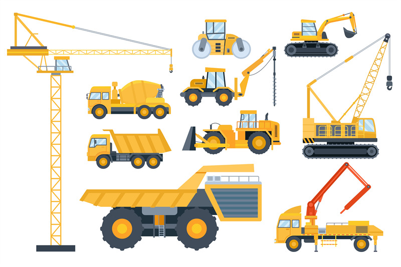 construction-heavy-equipment-crane-and-building-machinery-road-rolle