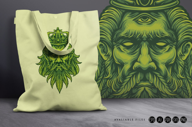 king-marijuana-head-and-the-mustache-and-beard-of-cannabis-leaves-svg