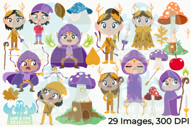 fantasy-elves-girls-clipart-lime-and-kiwi-designs