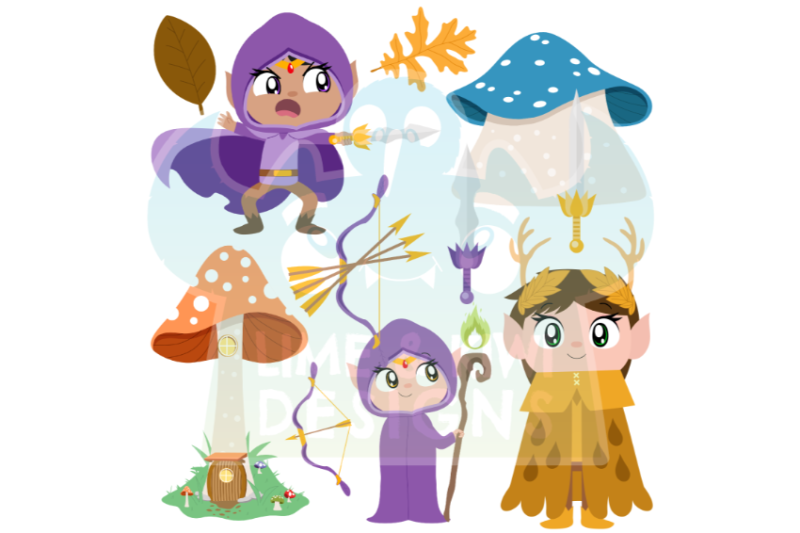 fantasy-elves-girls-clipart-lime-and-kiwi-designs