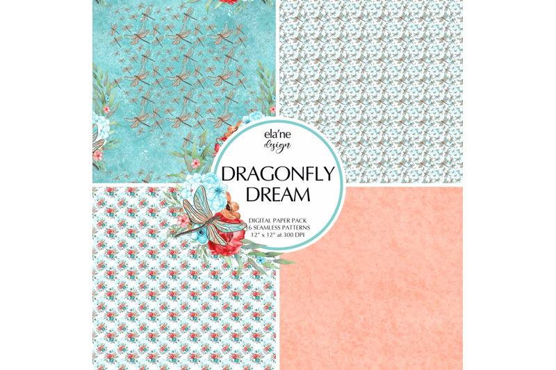 dragonfly-dream-digital-paper-pack