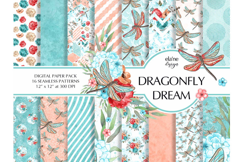 dragonfly-dream-digital-paper-pack