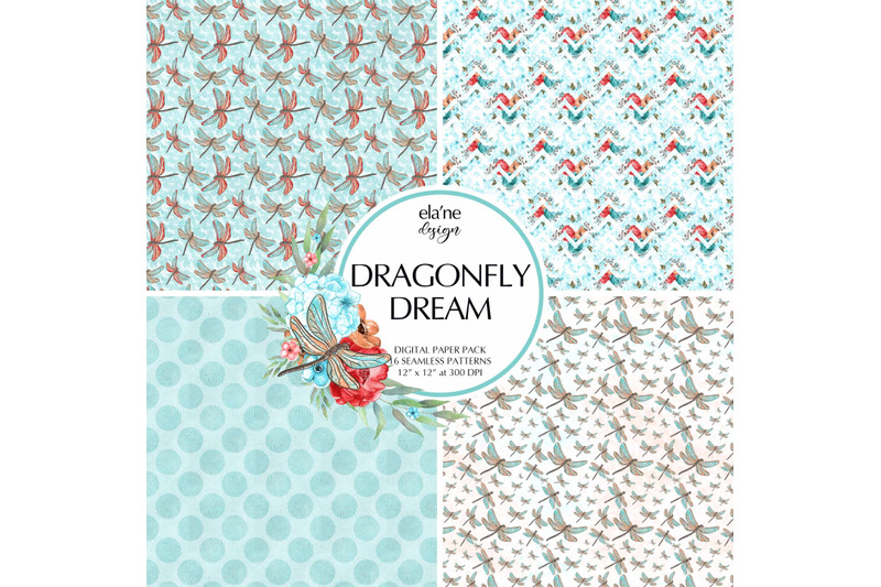 dragonfly-dream-digital-paper-pack