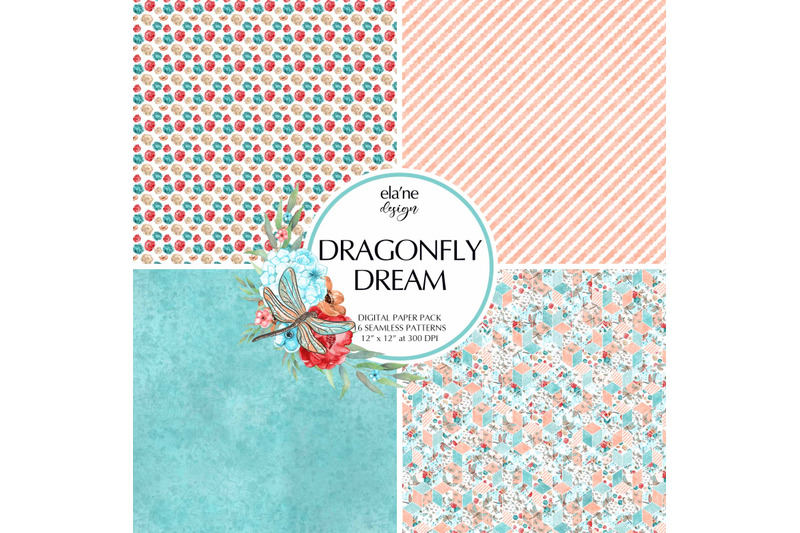 dragonfly-dream-digital-paper-pack