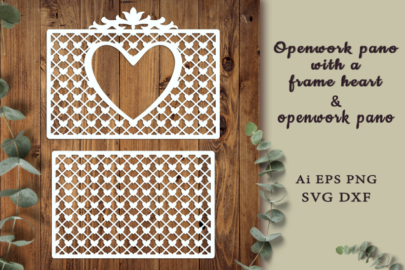 photo-frame-heart-on-an-openwork-lattice-svg
