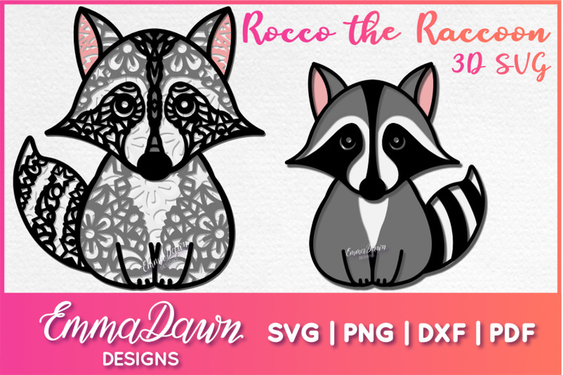 rocco-the-raccoon-3d-svg-2-layered-mandala-designs