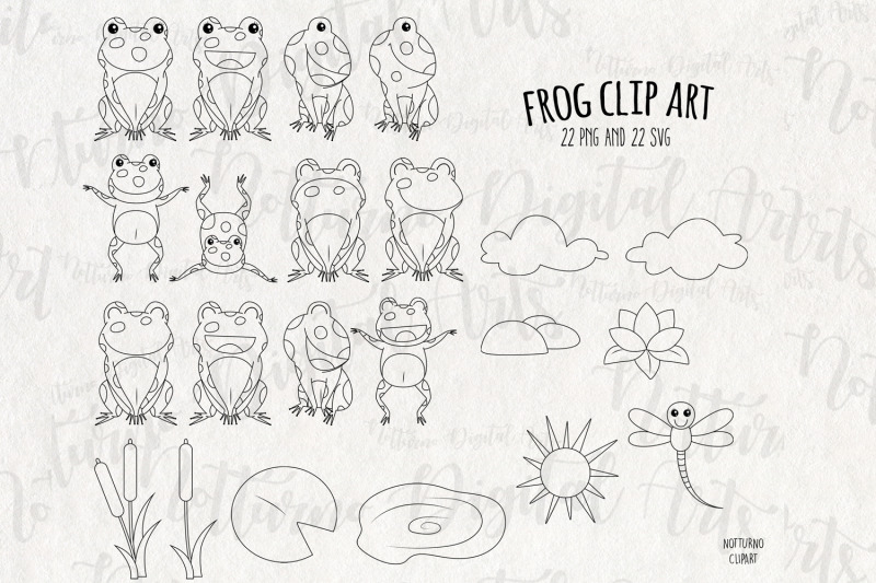 frog-svg-digital-stamps-set-of-22