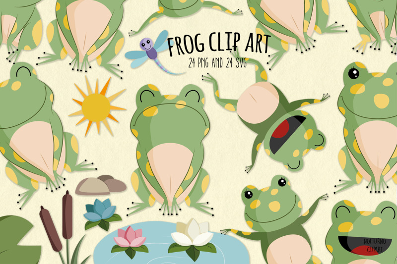 frog-svg-clipart-set-of-24
