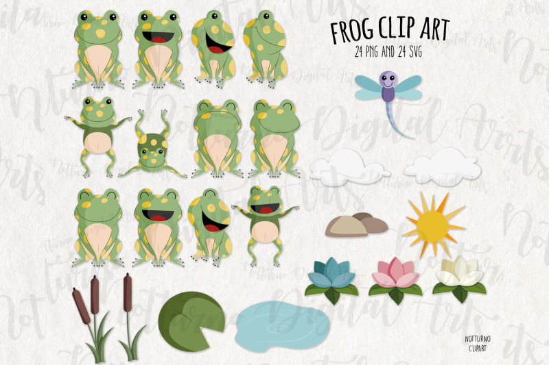 frog-svg-clipart-set-of-24