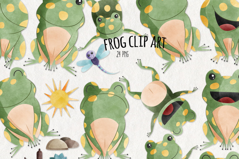 watercolor-frog-clipart-set-of-24