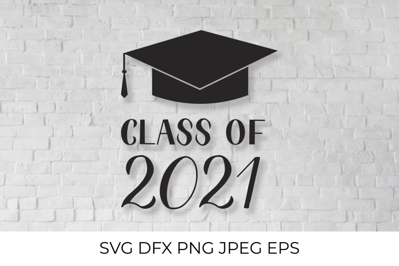 class-of-2021-lettering-with-graduation-hat-svg