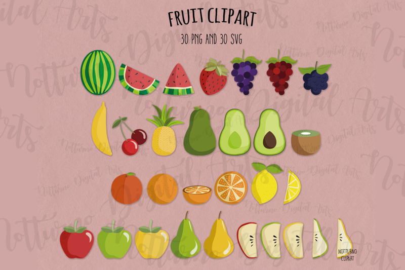 fruits-svg-clipart-set-of-30