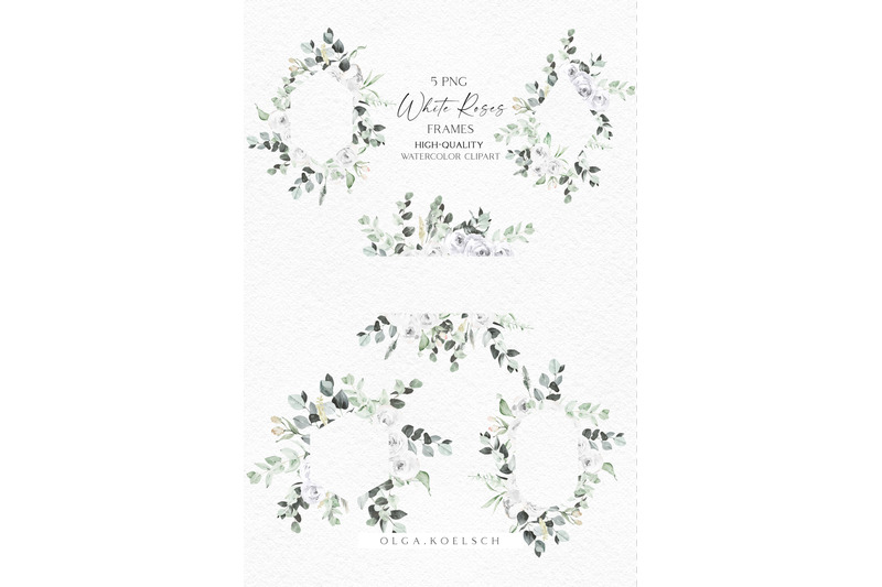 boho-roses-frame-clipart-watercolor-white-floral-borders-png-wedding