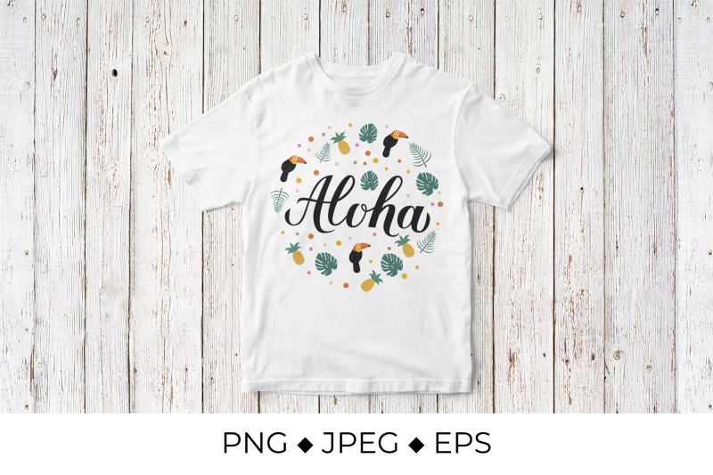 aloha-calligraphy-lettering-with-pineapples-toucans-and-palm-leaves