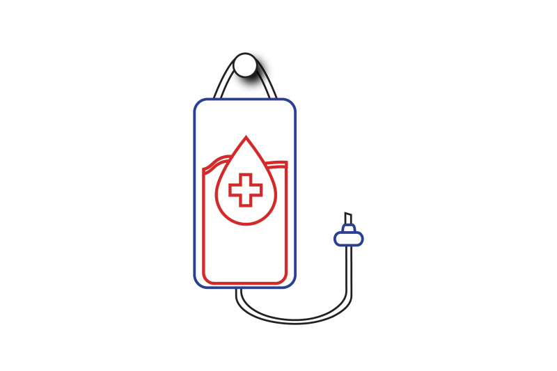 medical-icon-blue-red-line-blood-infuse-bag