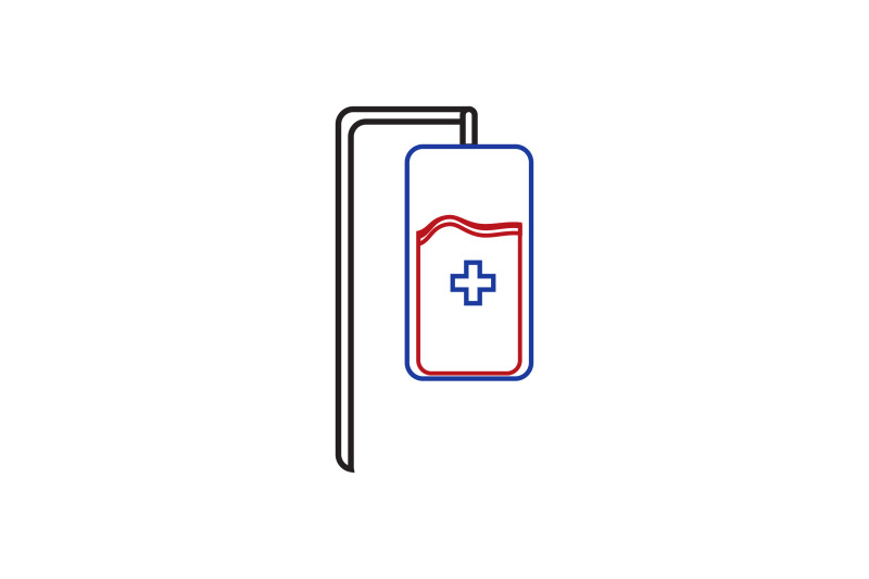 medical-icon-with-red-blue-line-infusion-pole