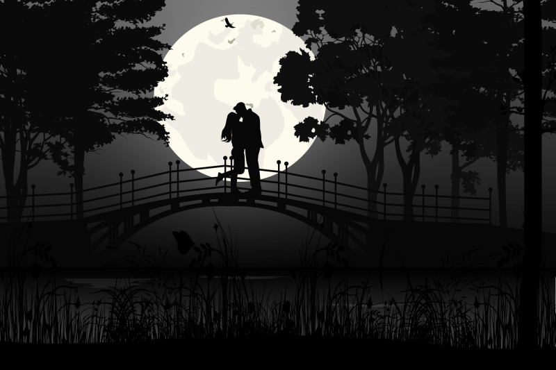 cute-couple-fall-in-love-silhouette