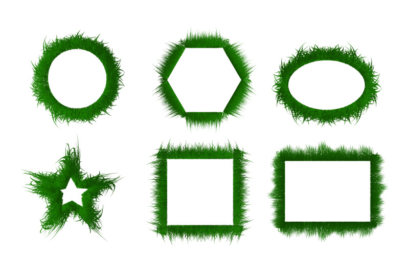 collection-of-frame-shapes-with-grass