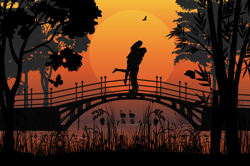 cute-couple-fall-in-love-silhouette