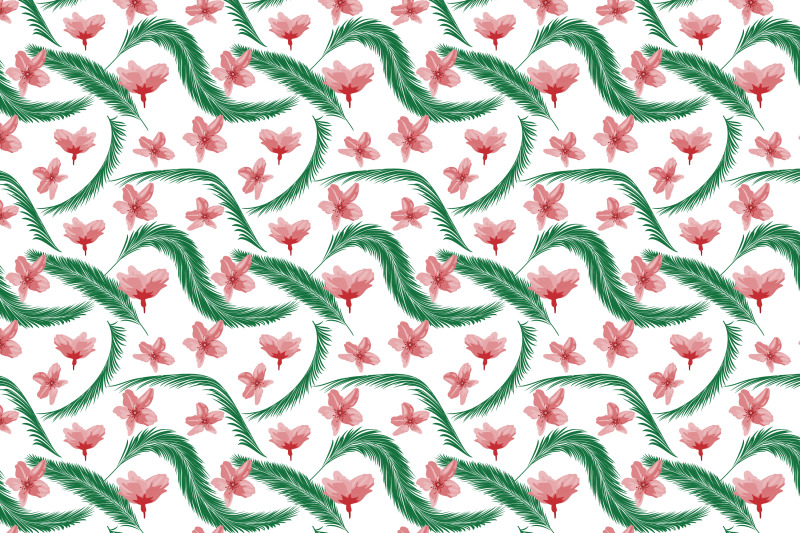 cute-flower-and-leaf-seamless-pattern