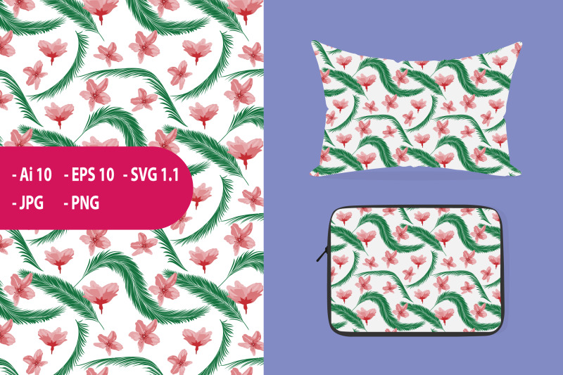 cute-flower-and-leaf-seamless-pattern