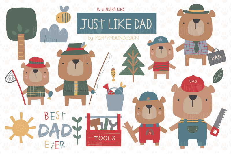 just-like-dad-clipart-set