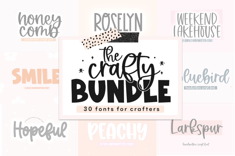 big-crafty-font-bundle-30-fonts
