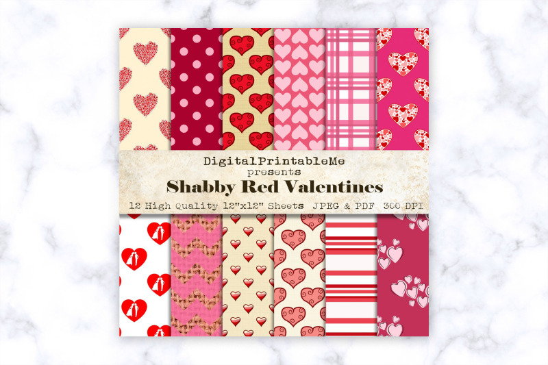 shabby-red-digital-paper-linen-love-burlap-heart-pattern-valentine