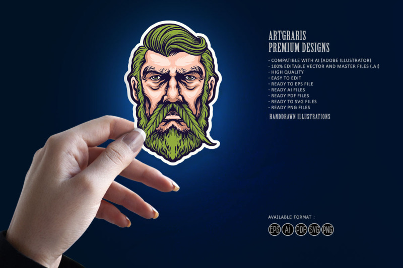 the-wise-man-with-the-marijuana-mustache-svg-illustrations