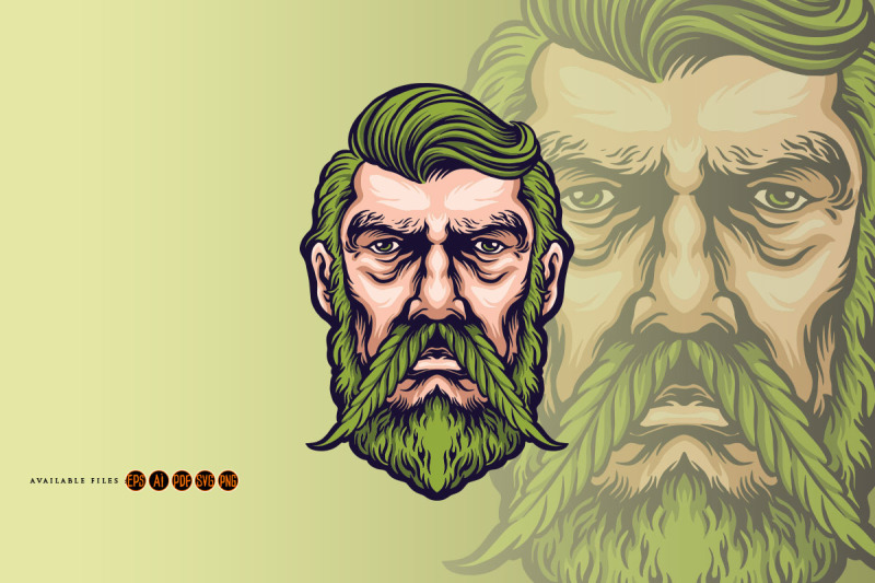 the-wise-man-with-the-marijuana-mustache-svg-illustrations