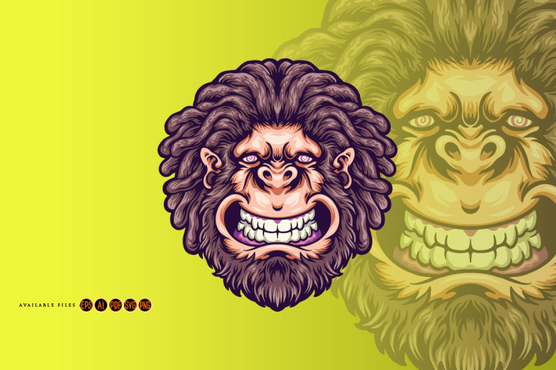 trippy-smiling-male-gorilla-svg-illustration