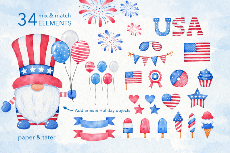 watercolor-4th-of-july-gnomes-clipart-independence-day-png