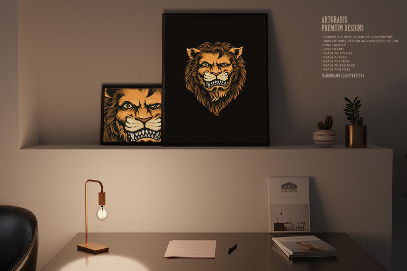 cool-and-dashing-lion-head-svg-illustrations