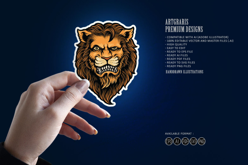 cool-and-dashing-lion-head-svg-illustrations