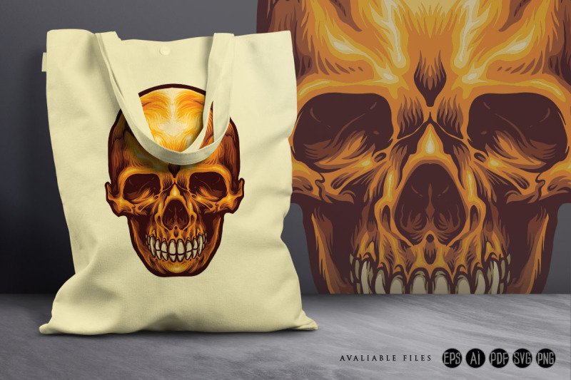 golden-skull-bone-svg-illustration