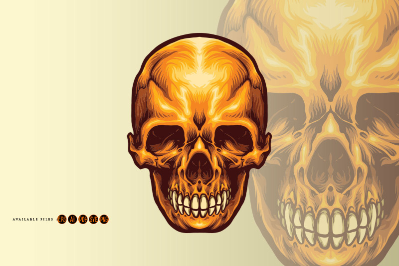 golden-skull-bone-svg-illustration