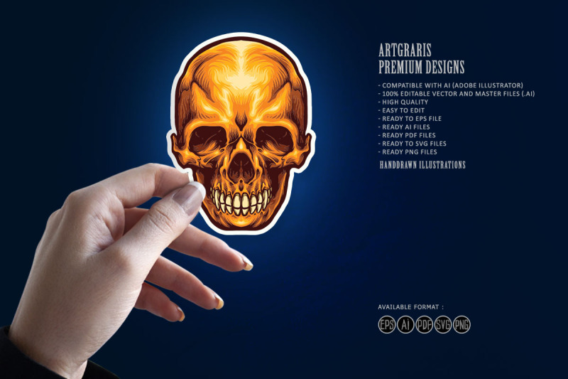 golden-skull-bone-svg-illustration